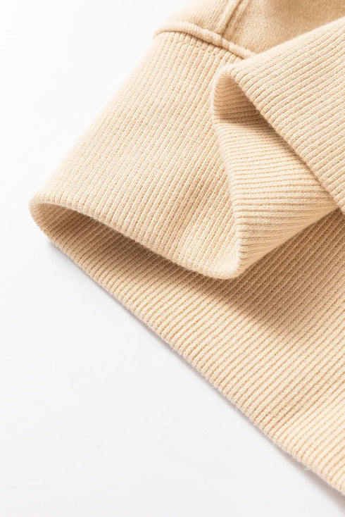 'Stellarae' Striped Long Sleeve Beige Sweater - Celes Fashion